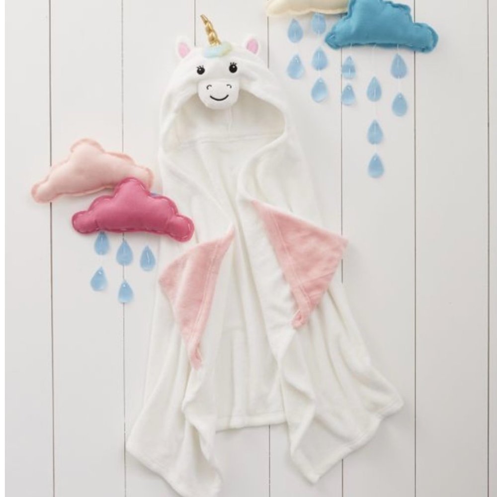 Plush Unicorn Hooded Throw